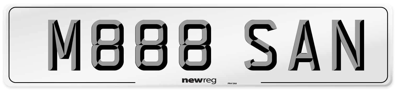 M888 SAN Number Plate from New Reg